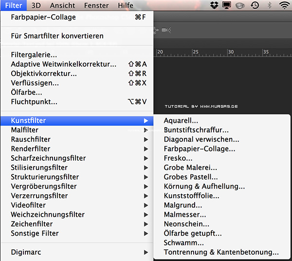 Tutorial Kunstfilter in Photoshop CS6 einblenden