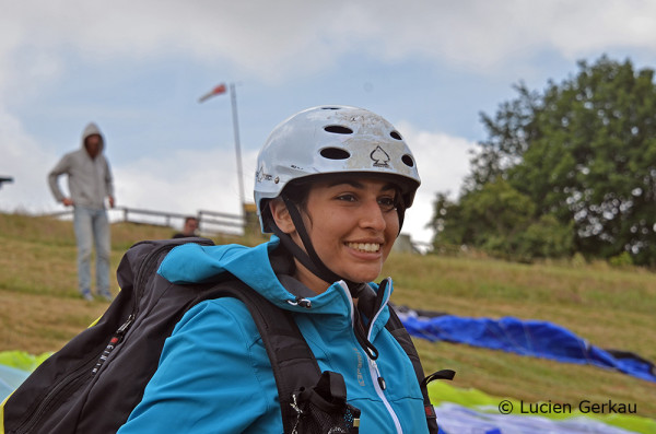 Jasmin kurz vor dem Start an der Ronneburg (Lernschein, Tag 3)